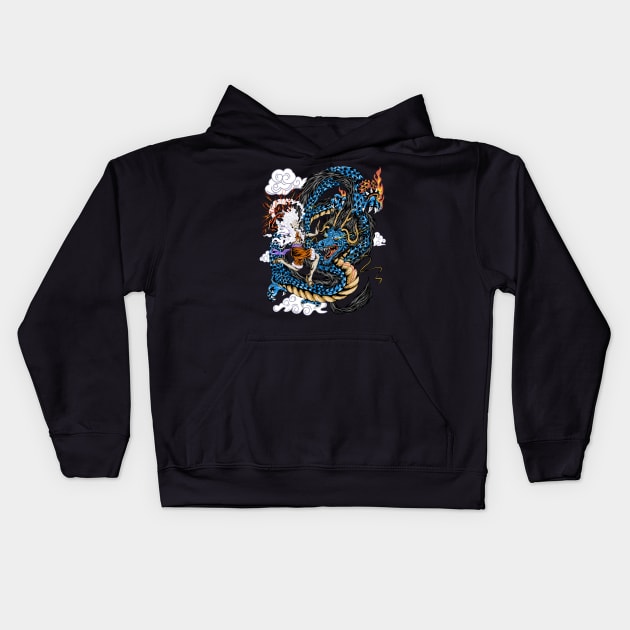 Epic Battle Luffy gear 5 vs Kaido Dragon Kids Hoodie by daizzy